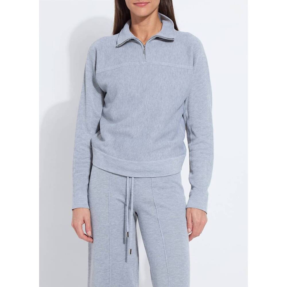 NEW LYSSE viola knit lounge sweatshirt in grey